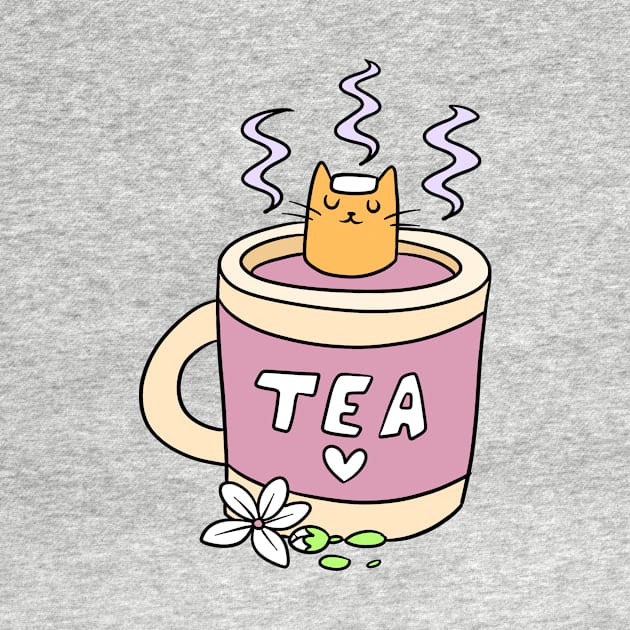 Relaxing Tea Cat by saradaboru